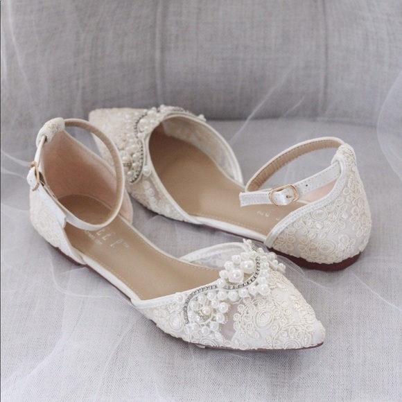 ivory pointed toe flats